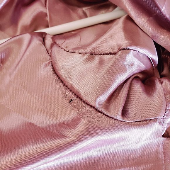 New Urban Retro Pink Velour Bomber Jacket Silk Sma - Picture 9 of 10